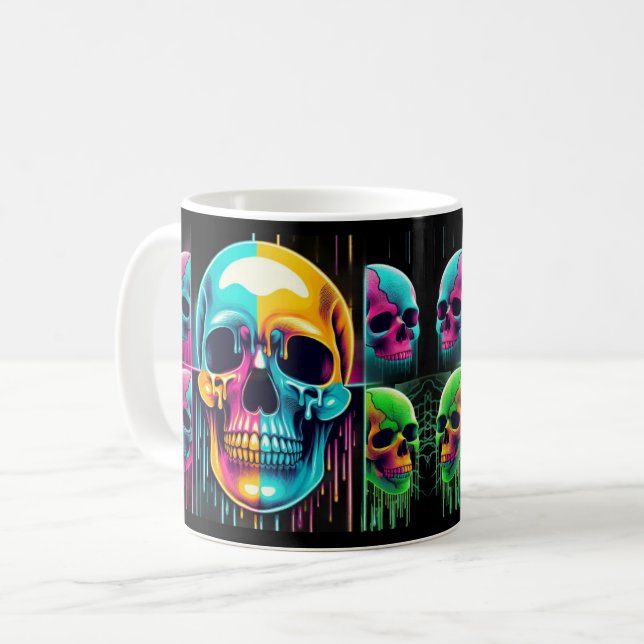 Elektriska Döskallar: En fetstil och Surreal Hallo Kaffemugg (Framsida vänster)