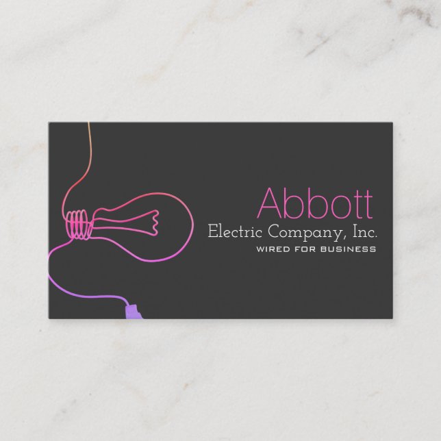 Elektriska, elektriska, byggnadstekniska Affärskor Visitkort (Framsida)