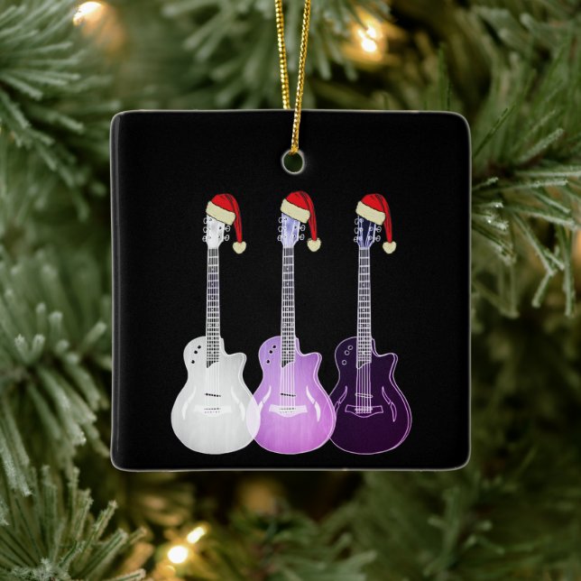 Elektriska gitarrer Festive Lila Julgransprydnad Keramik (Träd)