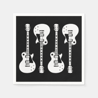 Elektriska gitarrer grafik i vitt pappersservett