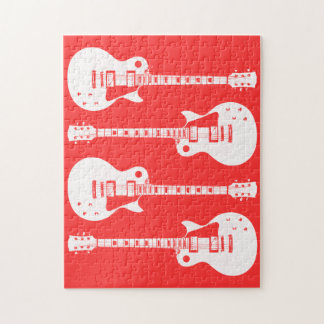 Elektriska gitarrer grafik i vitt pussel