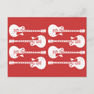 Elektriska gitarrer grafik i vitt vykort