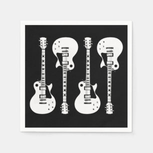 Elektriska gitarrer i vitt pappersservett