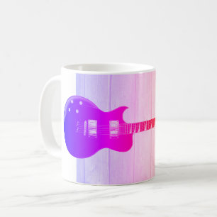 Elektriska gitarrer och träskyddsverk kaffemugg