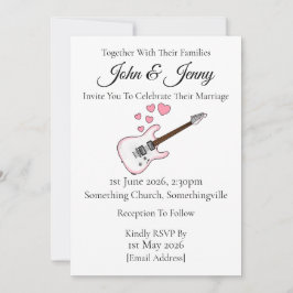 Elektriska Guitar Wedding Musician Inbjudningar