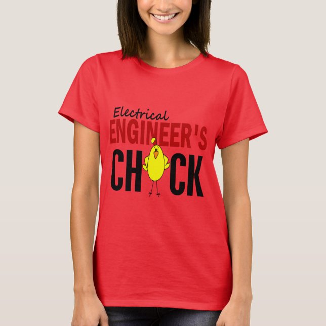 Elektriska Ingenjör Chick T Shirt (Framsida)