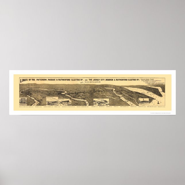 Elektriska järnvägsjärnvägen Karta 1894 Poster (Framsidan)