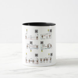 Elektriska kaffediagram Mugg med 3-vägs brytdiagra