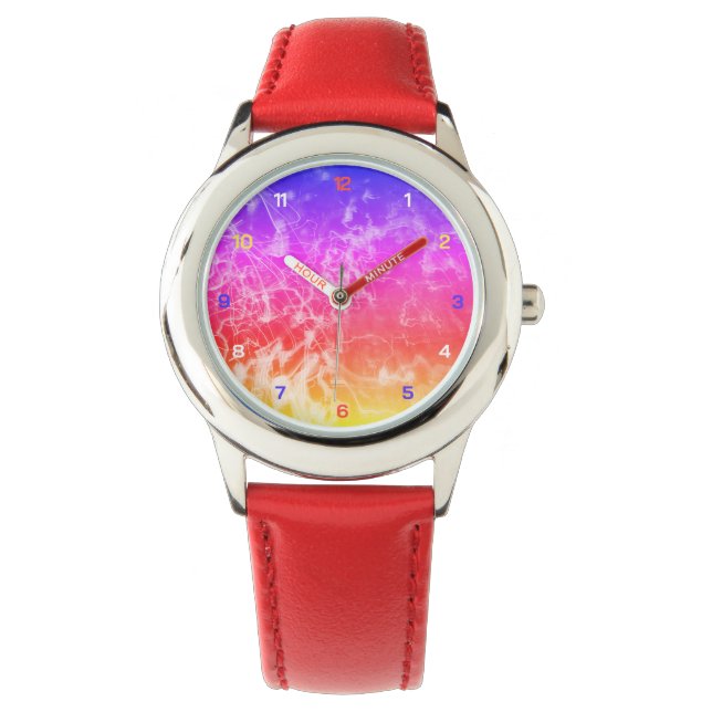 Elektriska ljuslinjer Gradient Abstrakt Modern. Armbandsur (Framsida)