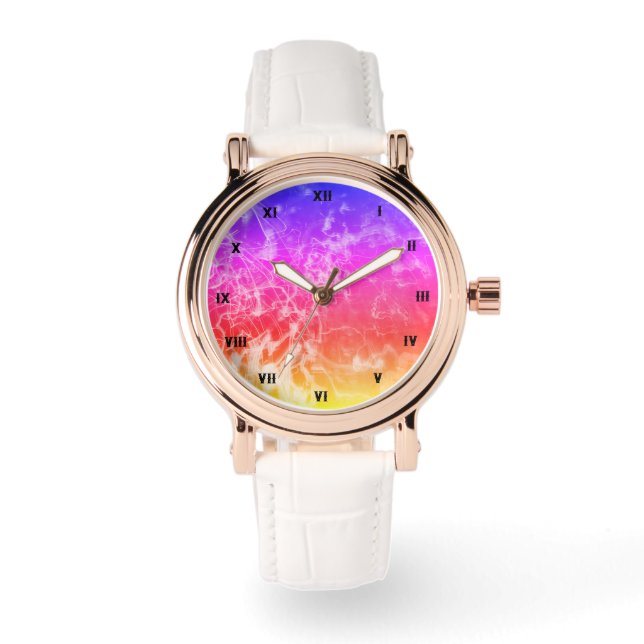 Elektriska ljuslinjer Gradient Abstrakt Modern. Armbandsur (Framsida)