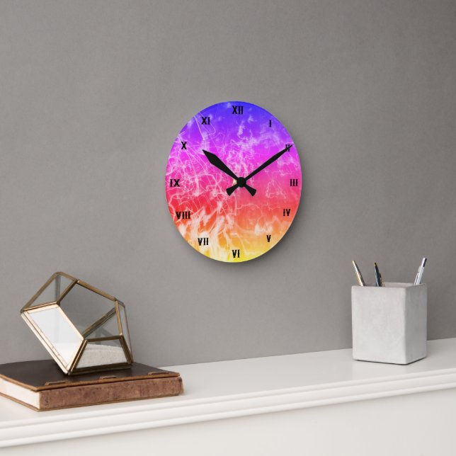 Elektriska ljuslinjer Gradient Abstrakt Modern. Rund Klocka (Kontor)