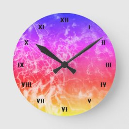 Elektriska ljuslinjer Gradient Abstrakt Modern. Rund Klocka