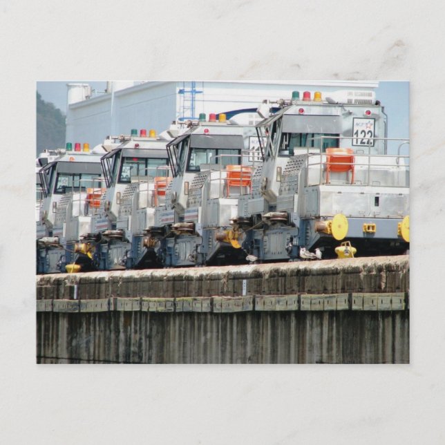 Elektriska "mulor", Pedro Miguel Locks, Panama Can Vykort (Framsida)