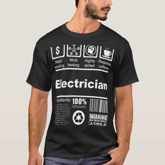 Elektriska näringspåståenden för elektriker t shirt (Framsida)