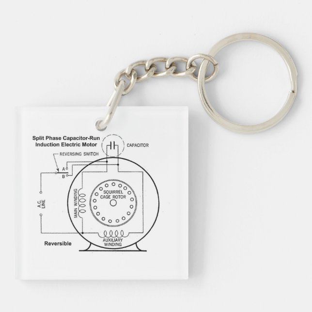 Elektriska nyckelkedjan med motordiagram (Baksidan)