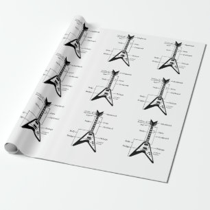 Elektriska och akustiska gitarrer Musiksedel - jul Presentpapper