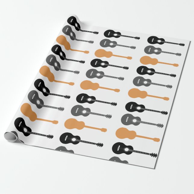 Elektriska och akustiska gitarrer Musiksedel - jul Presentpapper (Utrullad)