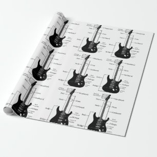 Elektriska och akustiska gitarrer Musiksedel - jul Presentpapper
