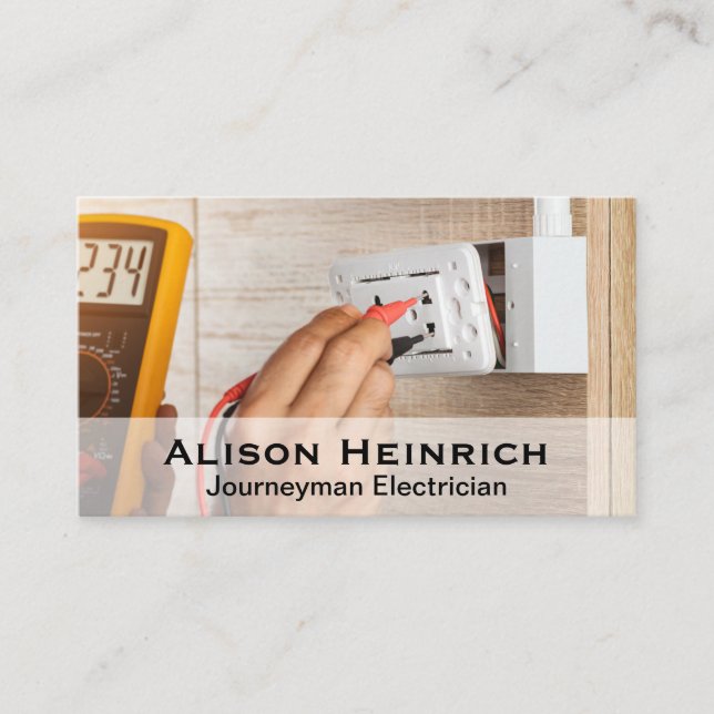Elektriska provspänningar visitkort (Framsida)