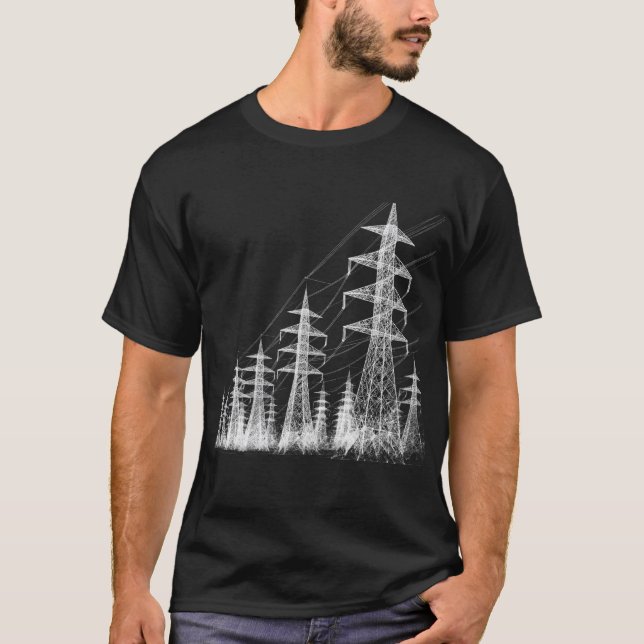 Elektriska pyloner - Linjer T Shirt (Framsida)