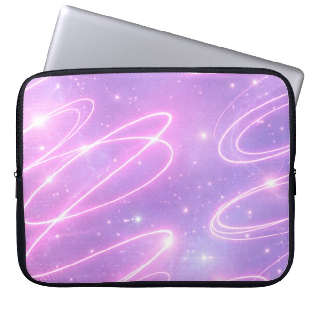 Elektriska rosa neonklotter AI-konst Laptop Fodral (Framsidan)