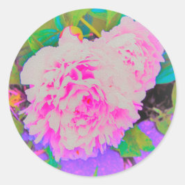 Elektriska Rosor i färgkläder Runt Klistermärke