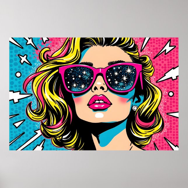 Elektriska Rosor och blåsverk - Retro 80-talet Poster (Framsidan)