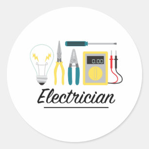 Elektriska Runt Klistermärke