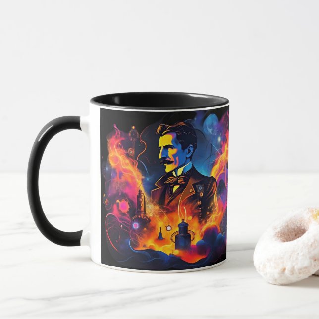 Elektriska släktet: Nikola Tesla Mugg (Med munk)