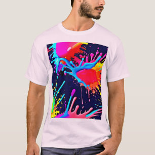 Elektriska stänk av levande färger t shirt