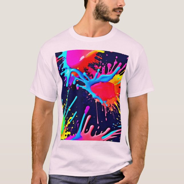 Elektriska stänk av levande färger t shirt (Framsida)