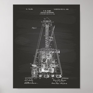 Elektriska svart tavla för konst för Metronome Poster