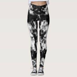 Elektriska svarta vita gnistrande triangellågor leggings