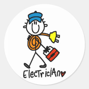 Elektriska undertröjor och presenter runt klistermärke