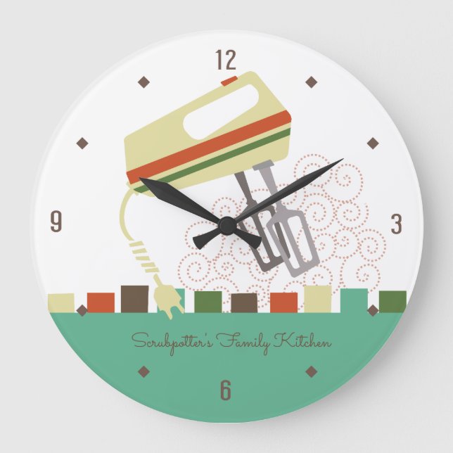 Elektriska värmebetare som bakar köksklocka stor klocka (Framsida)