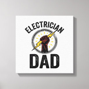 Elektriskervård Pappa Vintage gravyr vektor skjort Canvastryck