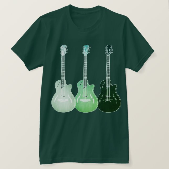 Elektriskt akustiskt Guitar Psychedelic-poppmusik T Shirt (Design framsida)