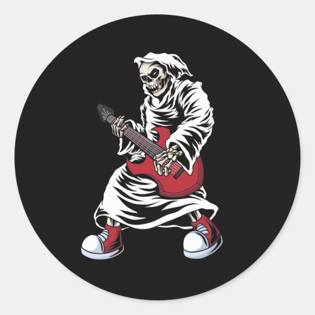 Elektriskt akustiskt skelett runt klistermärke (Framsida)