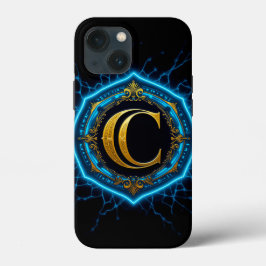 ⚡ Elektriskt Blått Glöd Guld C Monogram Lyx Neon