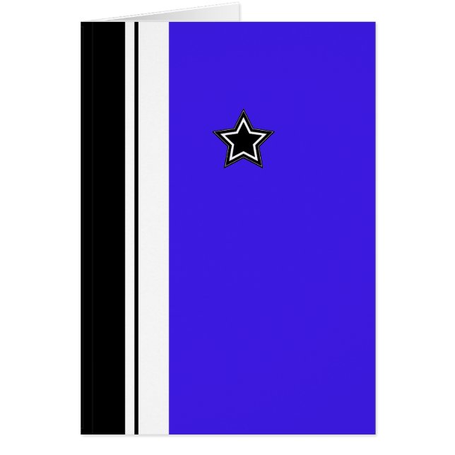 Elektriskt blått kort med moderna stjärnor (Framsidan)
