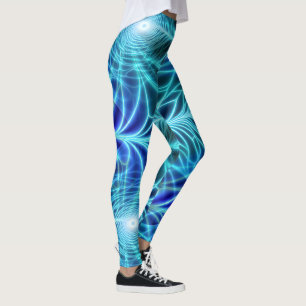 Elektriskt blått ljusreflekterande rektangulärt up leggings