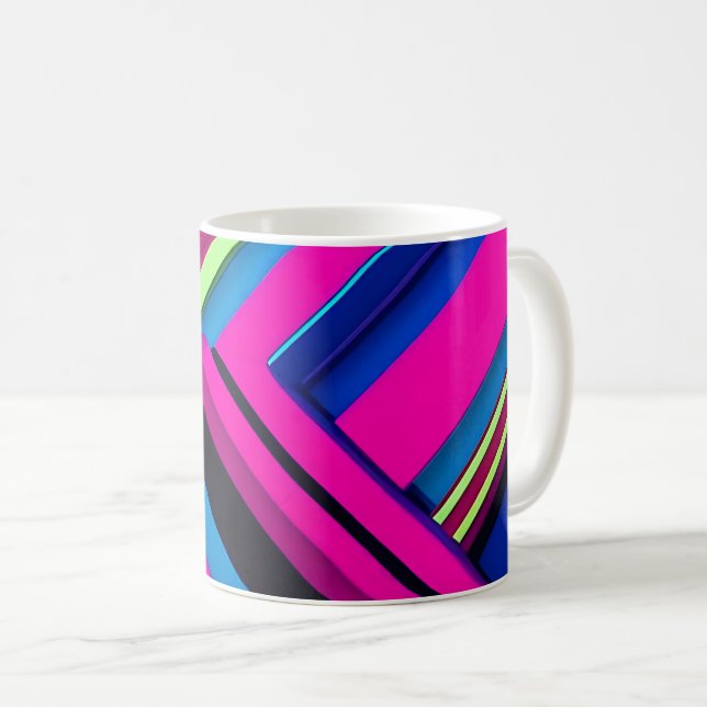 Elektriskt blått och Rosa Kaffemugg (Framsida höger)