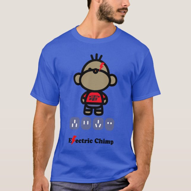 Elektriskt chimp-apa t shirt (Framsida)