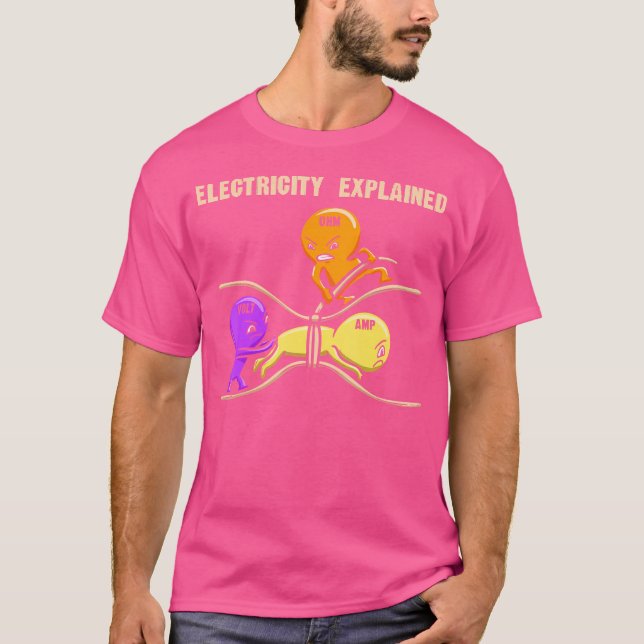 Elektriskt diagram, eldiagram, förklarade Ohms Wat T Shirt (Framsida)