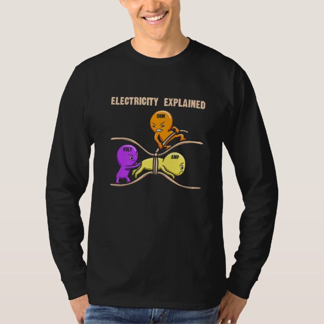 Elektriskt diagram, eldiagram, förklarade Ohms Wat T Shirt (Framsida)