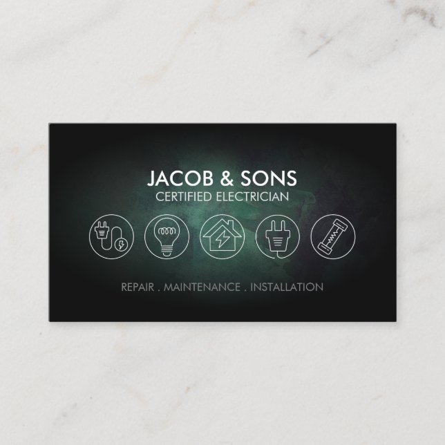 Elektriskt dragfordon Turaxise Grunge Visitkort (Framsida)