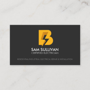Elektriskt entreprenör Monogram B Visitkort