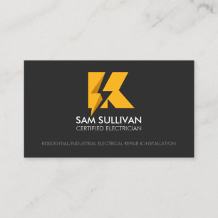 Elektriskt entreprenör Monogram K Visitkort