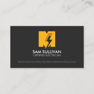Elektriskt entreprenör Monogram M Visitkort