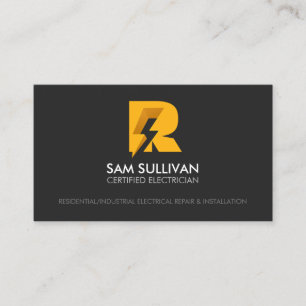 Elektriskt entreprenör Monogram R Visitkort